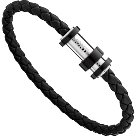 Cadeaux : Bracelet cuir noir tressé au noeud celtique fermoir