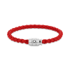 Bracelet Acier fermeture 3 anneaux et Cuir Rouge