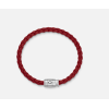 Bracelet acier 3 anneaux cuir tressé Russet taille S