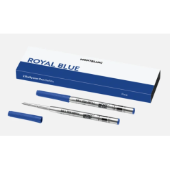 2 recharges de stylo bille (F) bleu royal