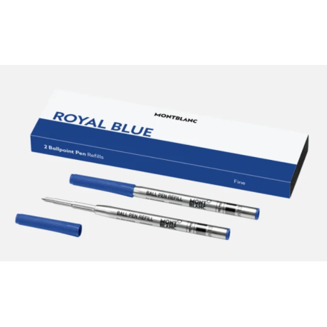 2 recharges de stylo bille (F) bleu royal