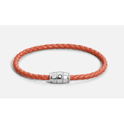 Bracelet acier 3 anneaux Collection Meisterstück en cuir cayenne ( S )